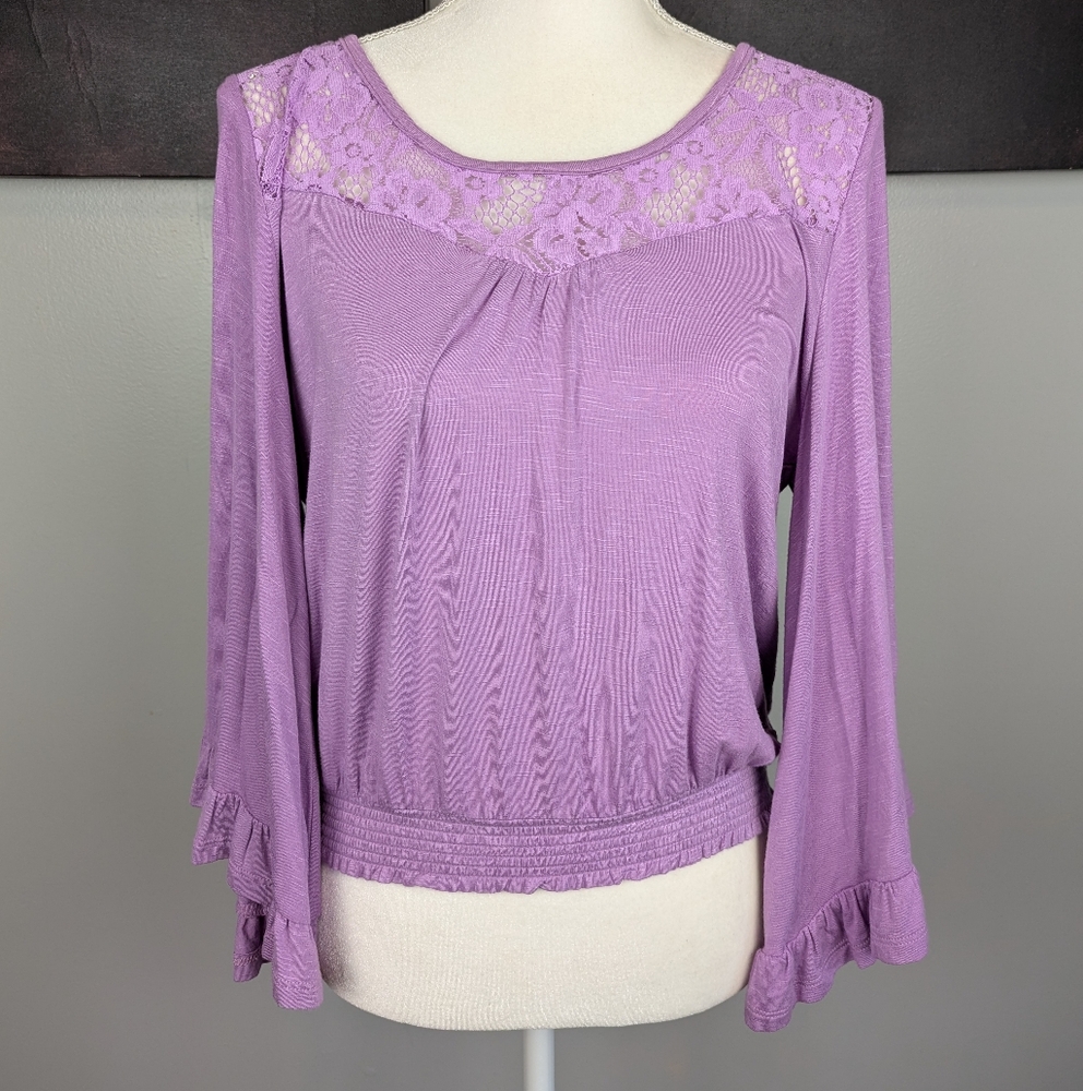 Purple lilac long sleeve top
